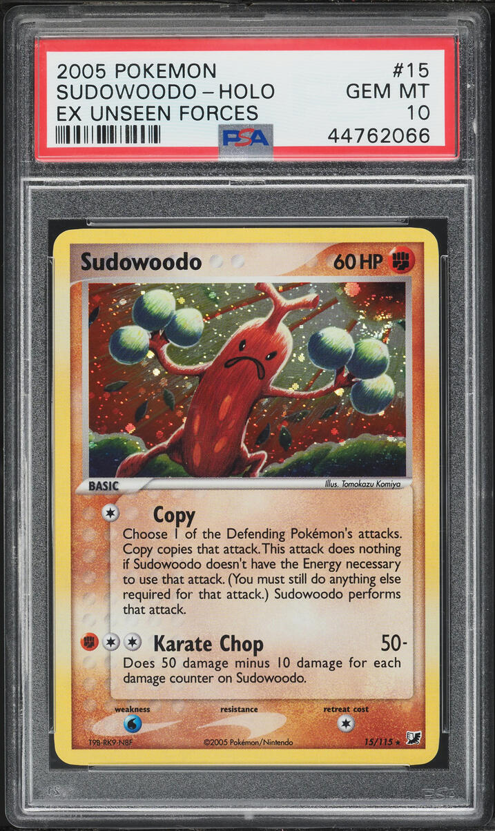2005 Pokemon EX Unseen Forces Holo Sudowoodo #15 PSA 10 GEM MINT