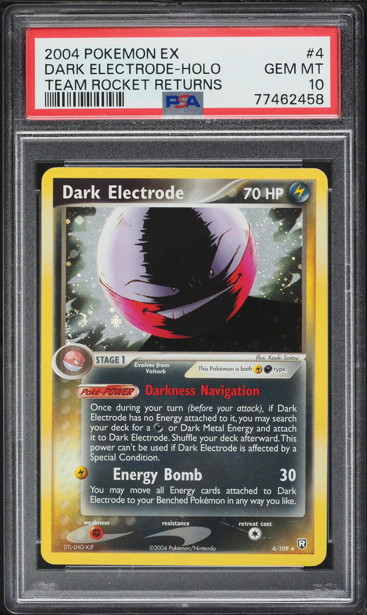 2004 Pokemon EX Team Rocket Returns Holo Dark Electrode #4 PSA 10 GEM MINT
