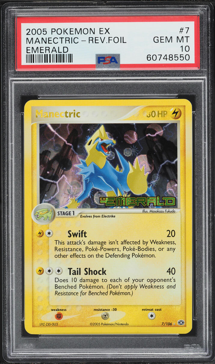2005 Pokemon EX Emerald Reverse Holo Manectric #7 PSA 10 GEM MINT