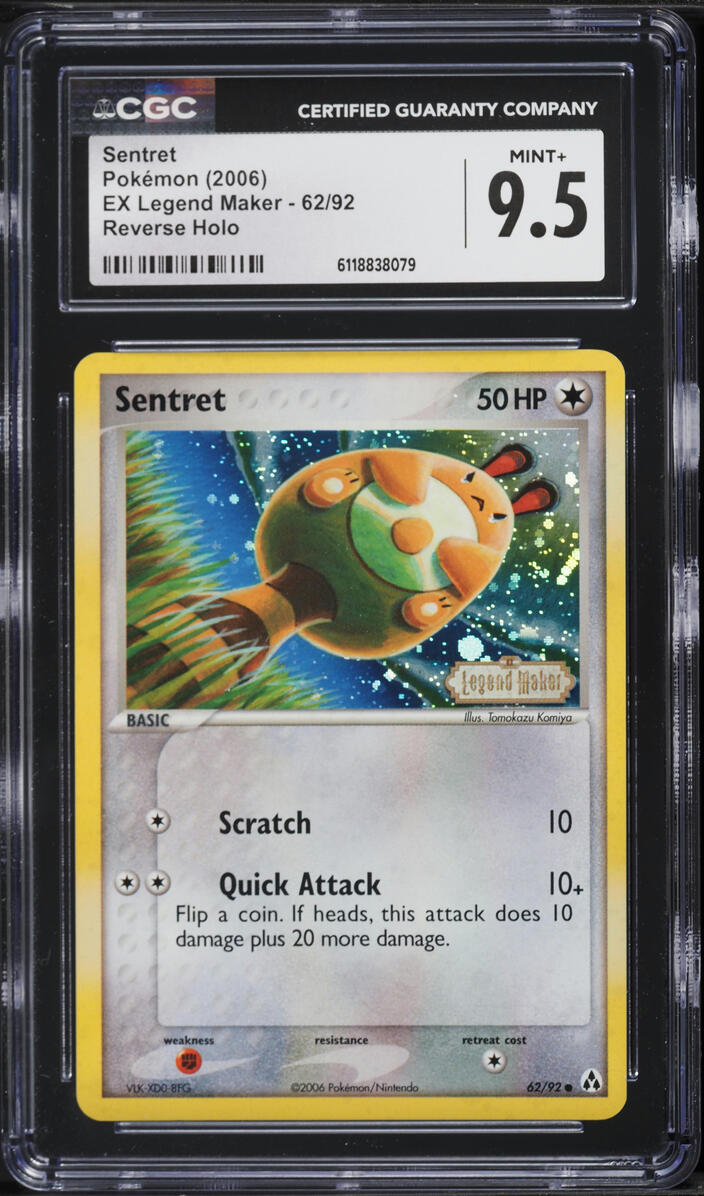 2006 Pokemon EX Legend Maker Reverse Holo Sentret #62 CGC 9.5 MINT+