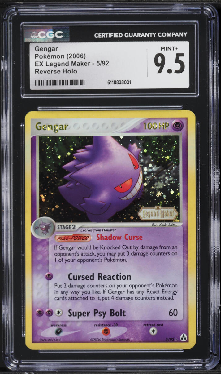 2006 Pokemon EX Legend Maker Reverse Holo Gengar #5 CGC 9.5 MINT+