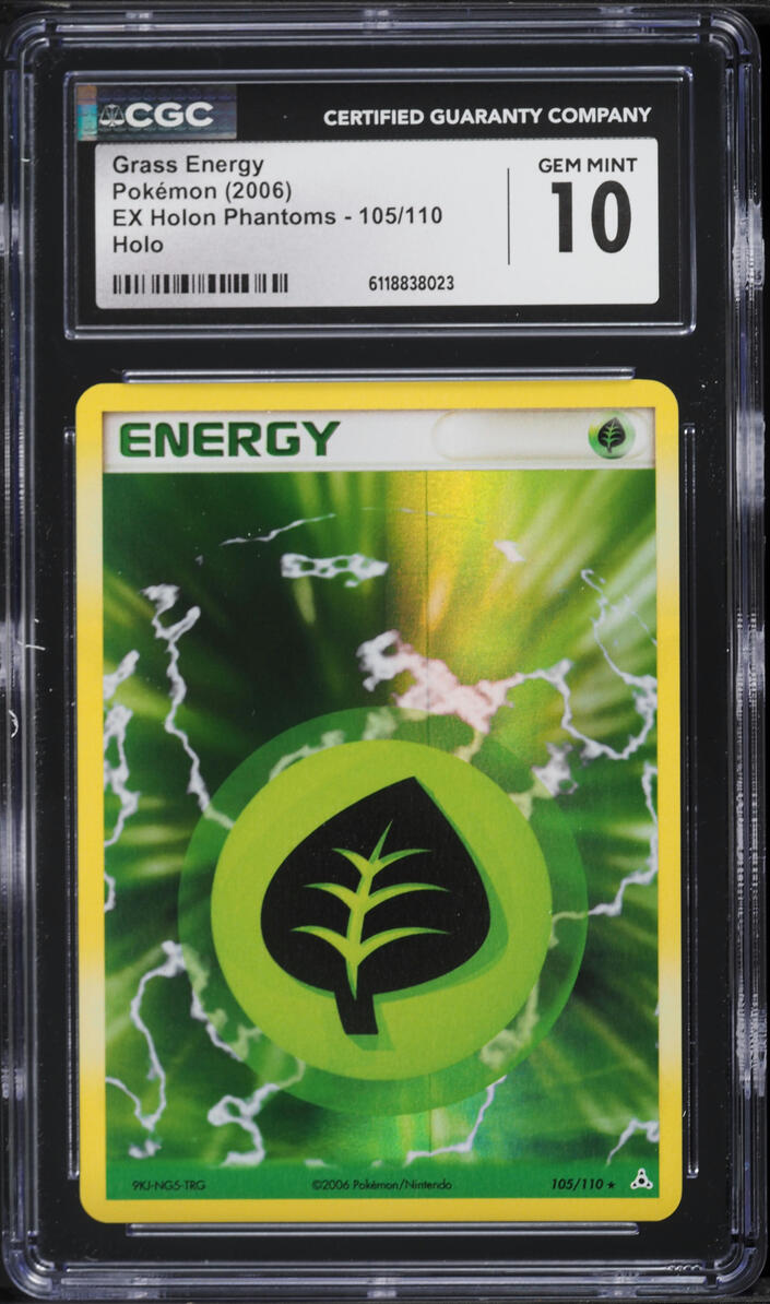 2006 Pokemon EX Holon Phantoms Holo Grass Energy #105 CGC 10 GEM MINT