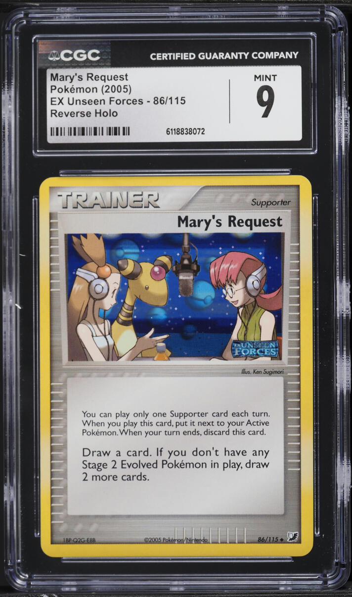 2005 Pokemon EX Unseen Forces Reverse Holo Mary's Request #86 CGC 9 MINT
