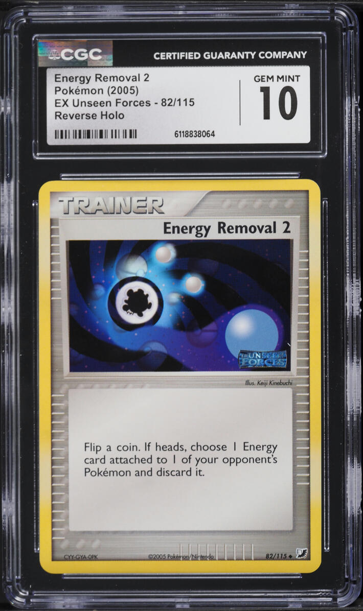 2005 Pokemon EX Unseen Forces Reverse Holo Energy Removal 2 #82 CGC 10 GEM MINT
