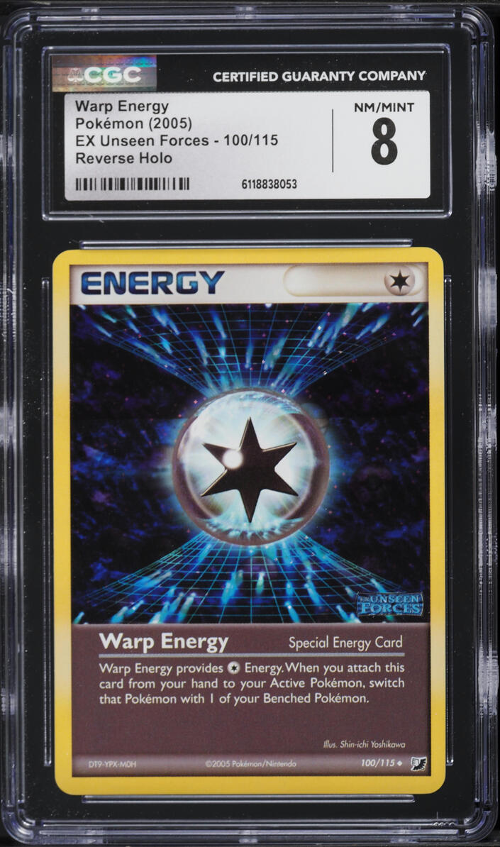 2005 Pokemon EX Unseen Forces Reverse Holo Warp Energy #100 CGC 8 NM-MT