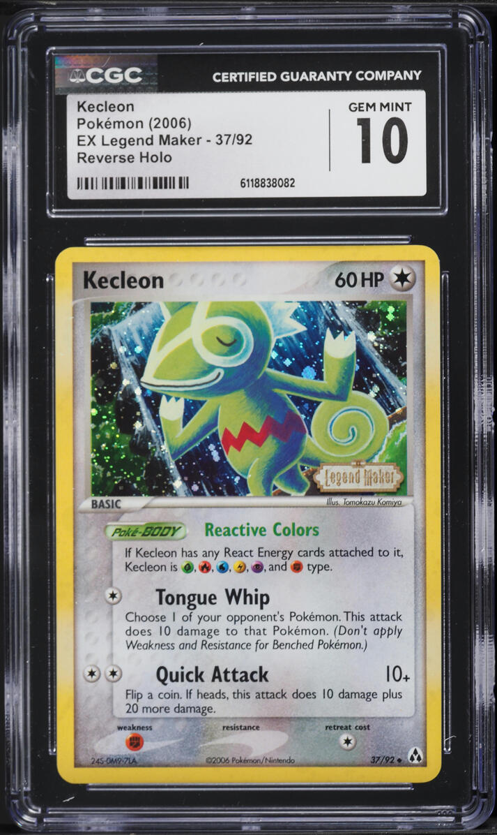 2006 Pokemon EX Legend Maker Reverse Holo Kecleon #37 CGC 10 GEM MINT