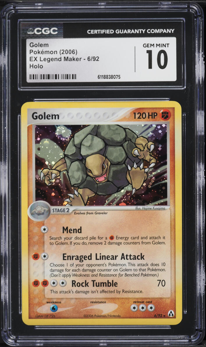 2006 Pokemon EX Legend Maker Holo Golem #6 CGC 10 GEM MINT