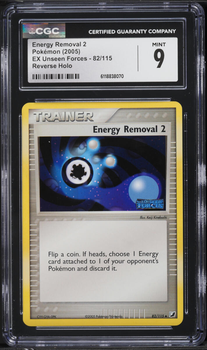 2005 Pokemon EX Unseen Forces Reverse Holo Energy Removal 2 #82 CGC 9 MINT