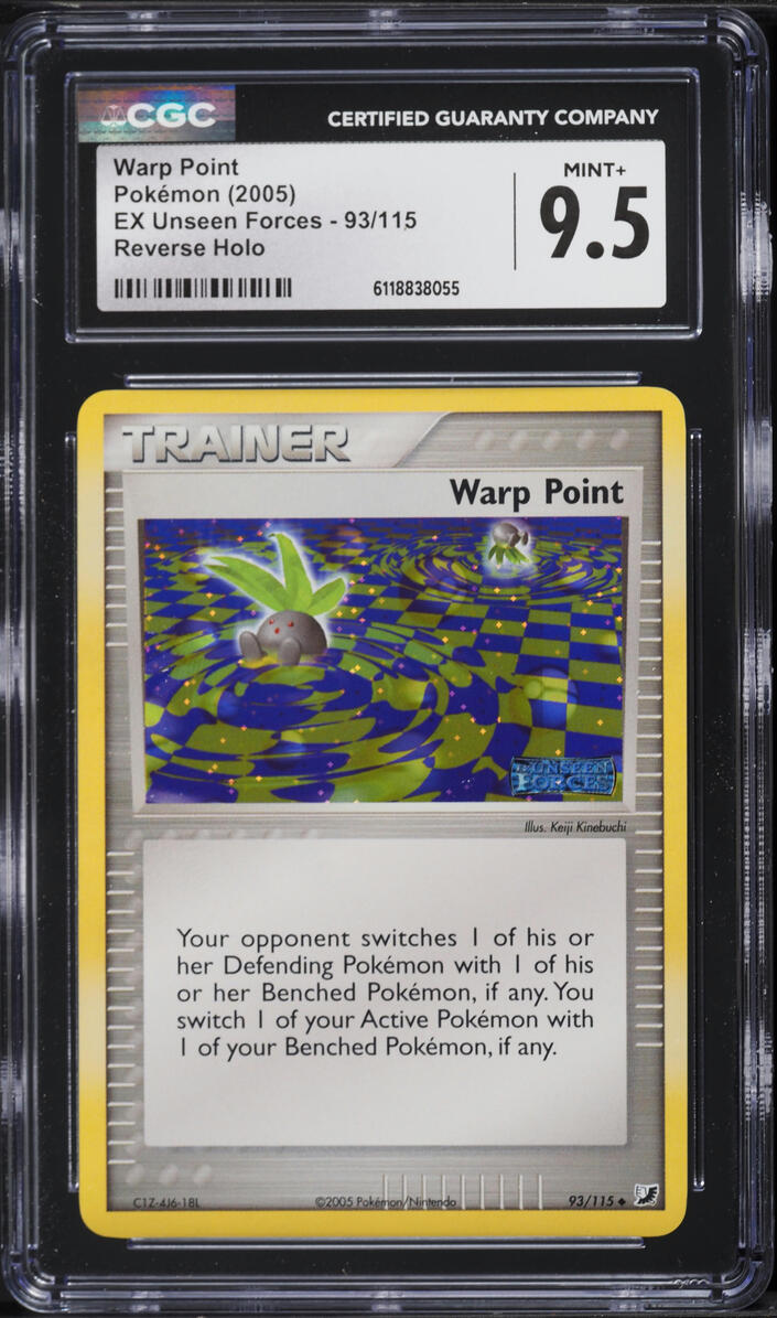 2005 Pokemon EX Unseen Forces Reverse Holo Warp Point #93 CGC 9.5 MINT+