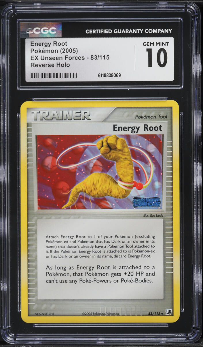 2005 Pokemon EX Unseen Forces Reverse Holo Energy Root #83 CGC 10 GEM MINT