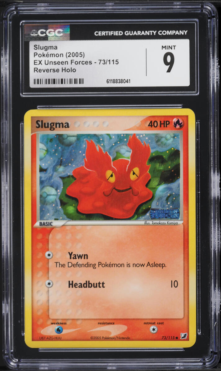 2005 Pokemon EX Unseen Forces Reverse Holo Slugma #73 CGC 9 MINT