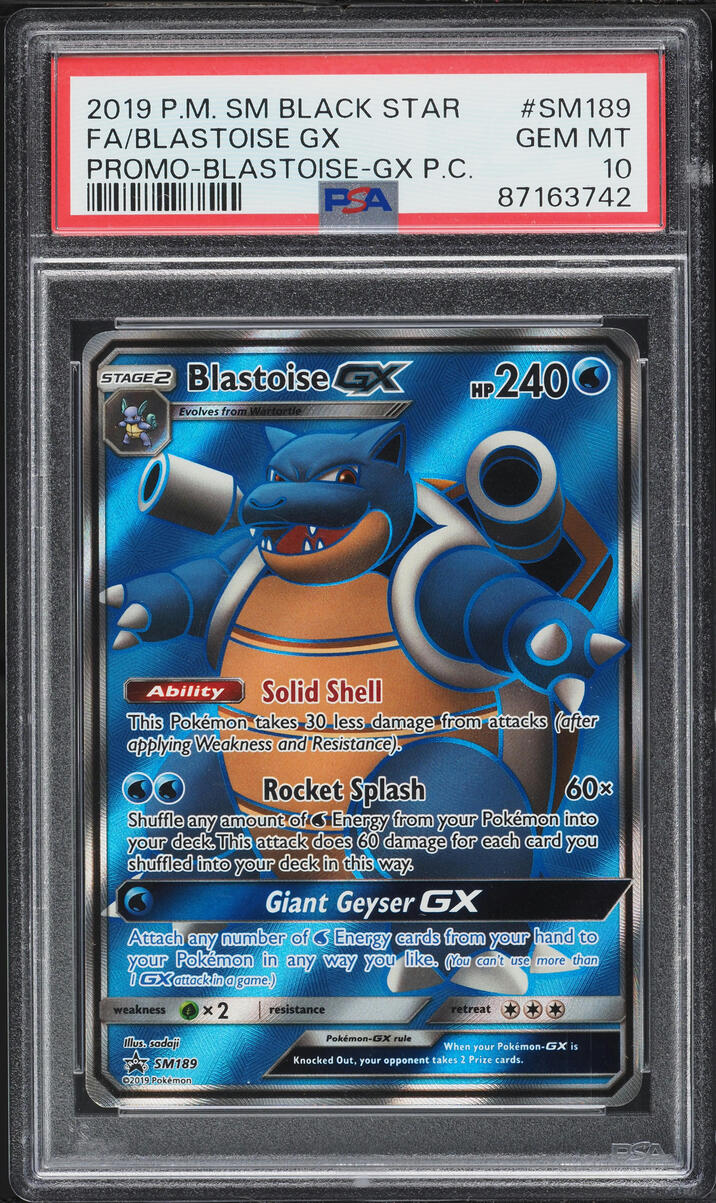 2019 Pokemon Sun & Moon Promo Premium Full Art Blastoise GX #SM189 PSA 10 GEM MINT