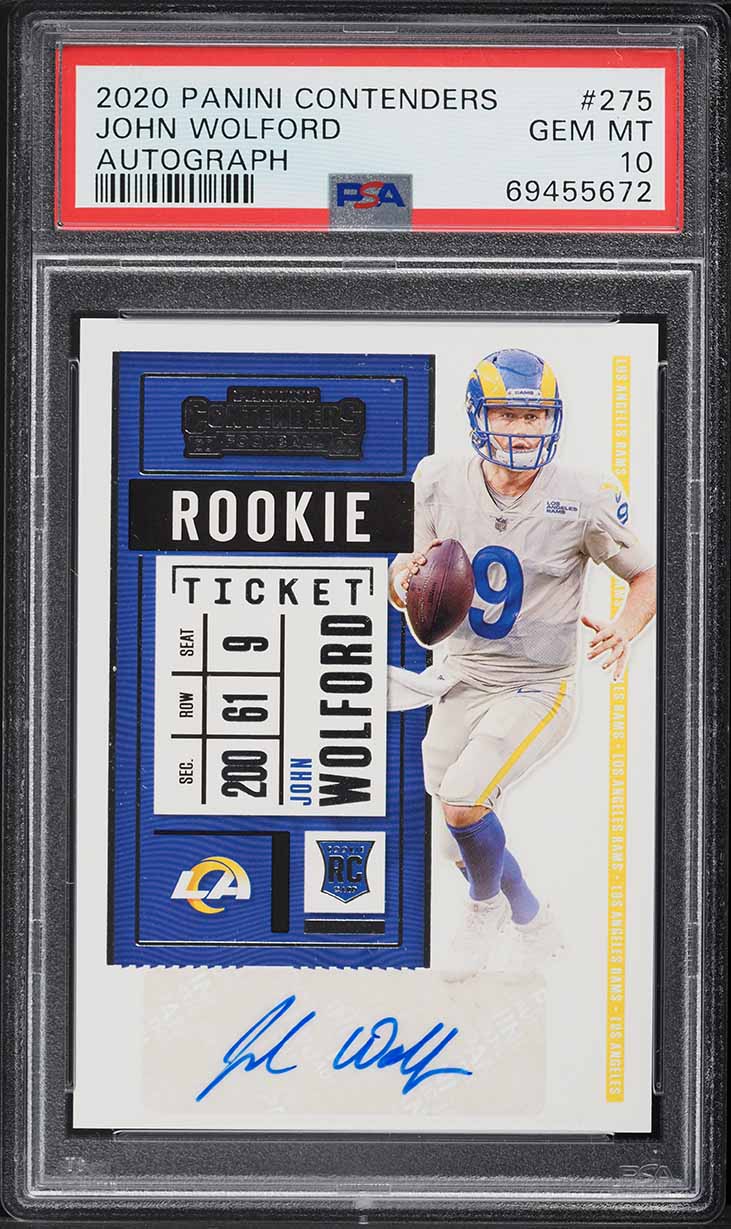 2020 Panini Contenders John Wolford ROOKIE AUTO #275 PSA 10 GEM MINT