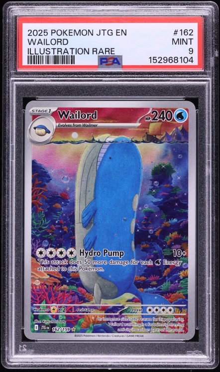 2025 Pokemon Scarlet & Violet Journey Together IR Wailord #162 PSA 9 MINT
