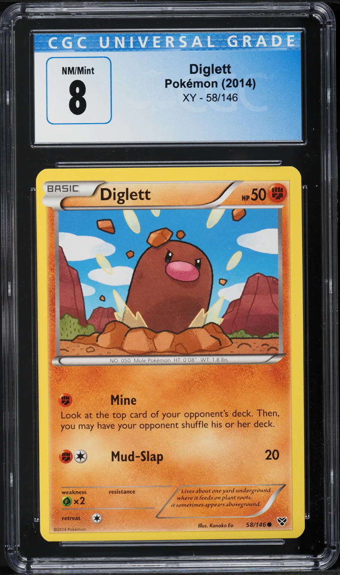 2014 Pokemon XY Diglett #58 CGC 8 NM-MT