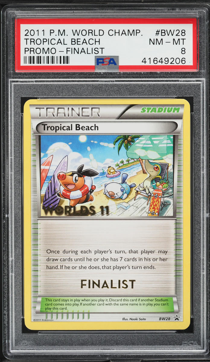 2011 Pokemon BW Promo World Championships Finalist Tropical Beach #BW28 PSA 8