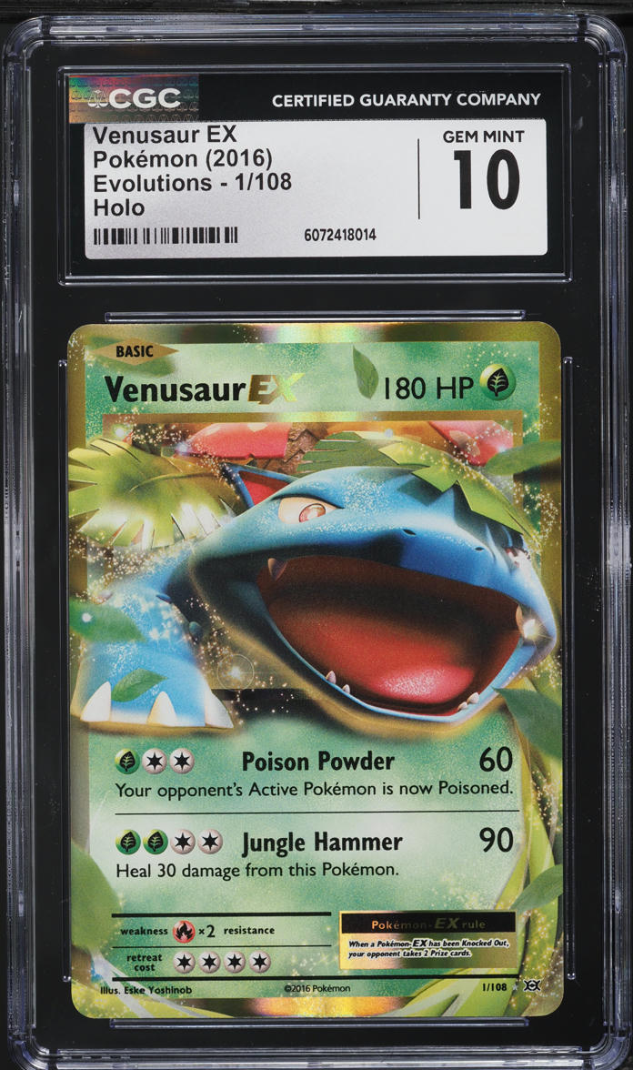 2016 Pokemon XY Evolutions Holo Venusaur EX #1 CGC 10 GEM MINT