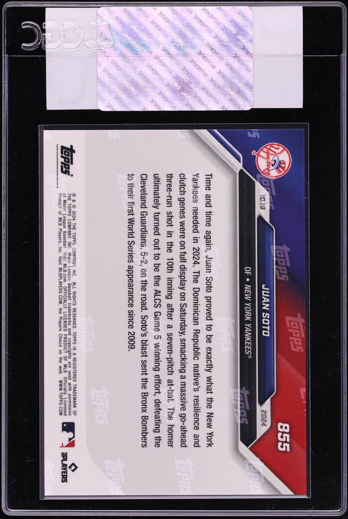 2024 Topps Now Juan Soto #855 CGC AUTH