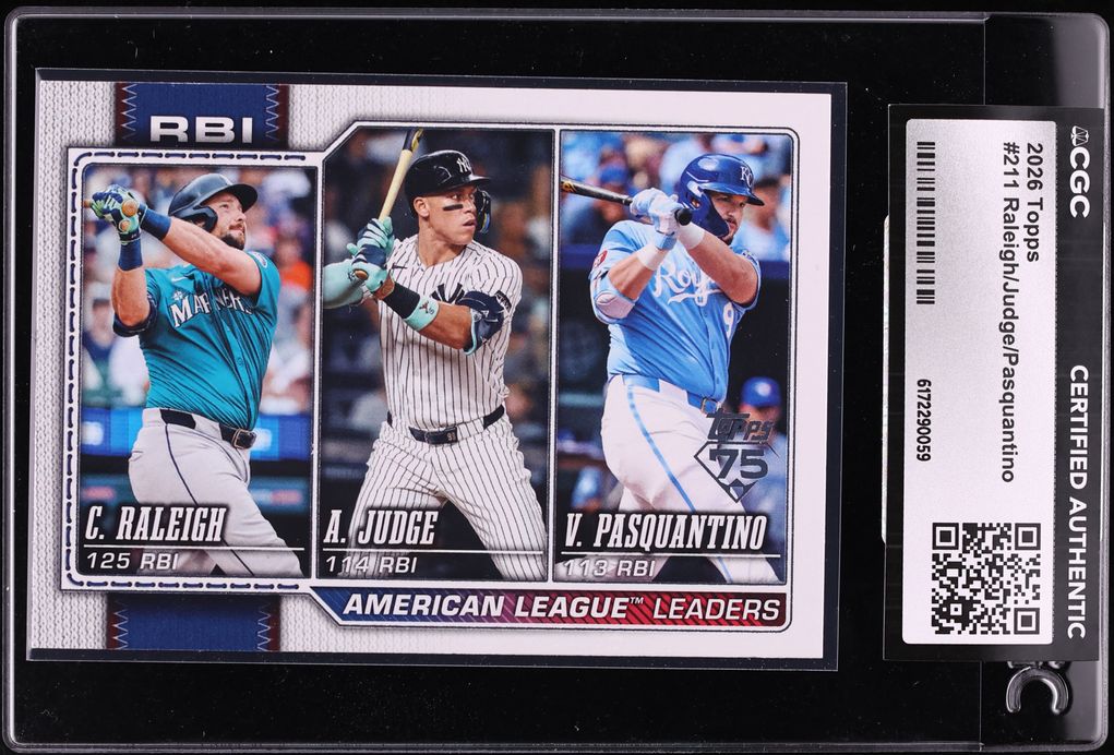 2026 Topps Cal Raleigh Aaron Judge Vinnie Pasquantino #211 CGC AUTH