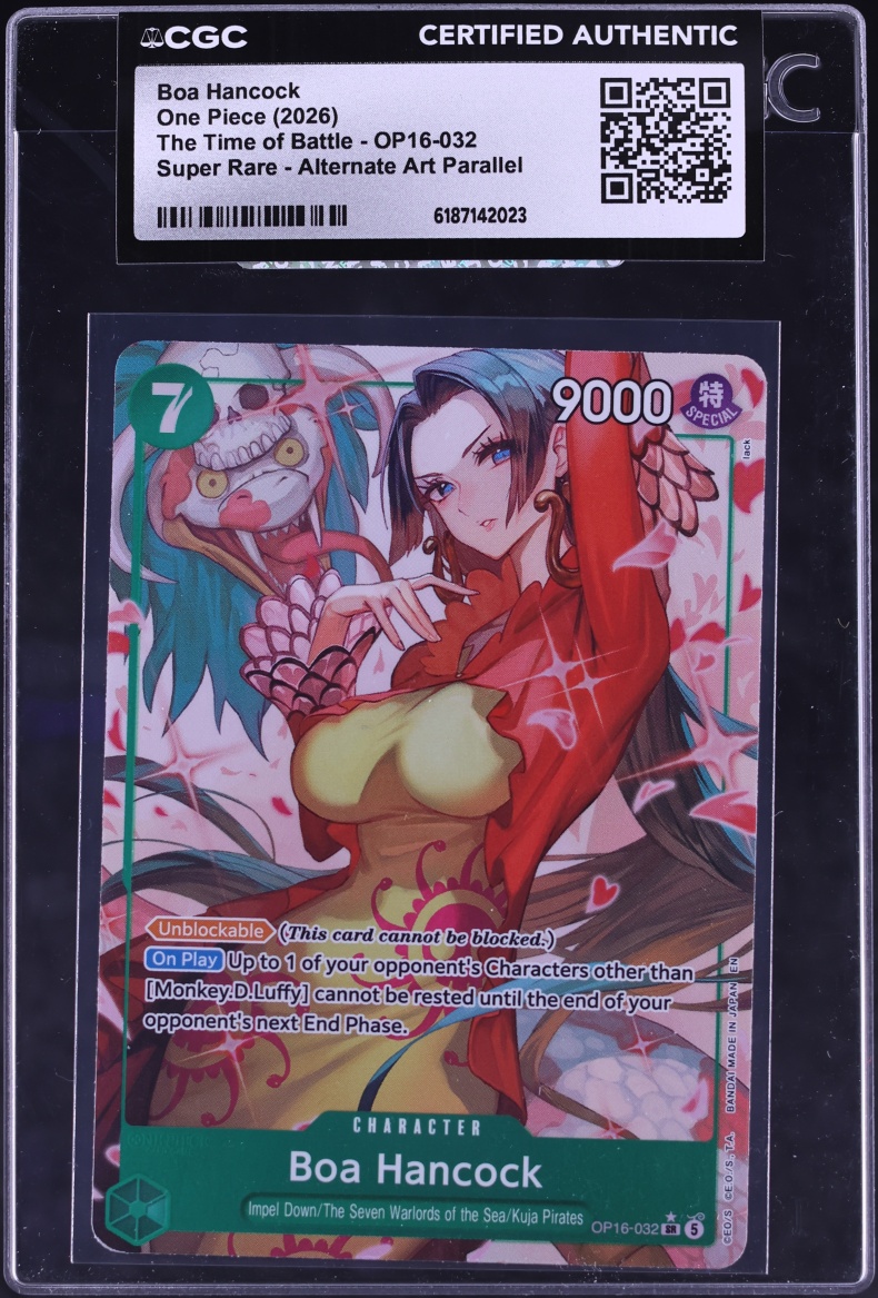 2026 One Piece The Time Of Battle Alt Art SR Boa Hancock #OP16-032 CGC AUTH
