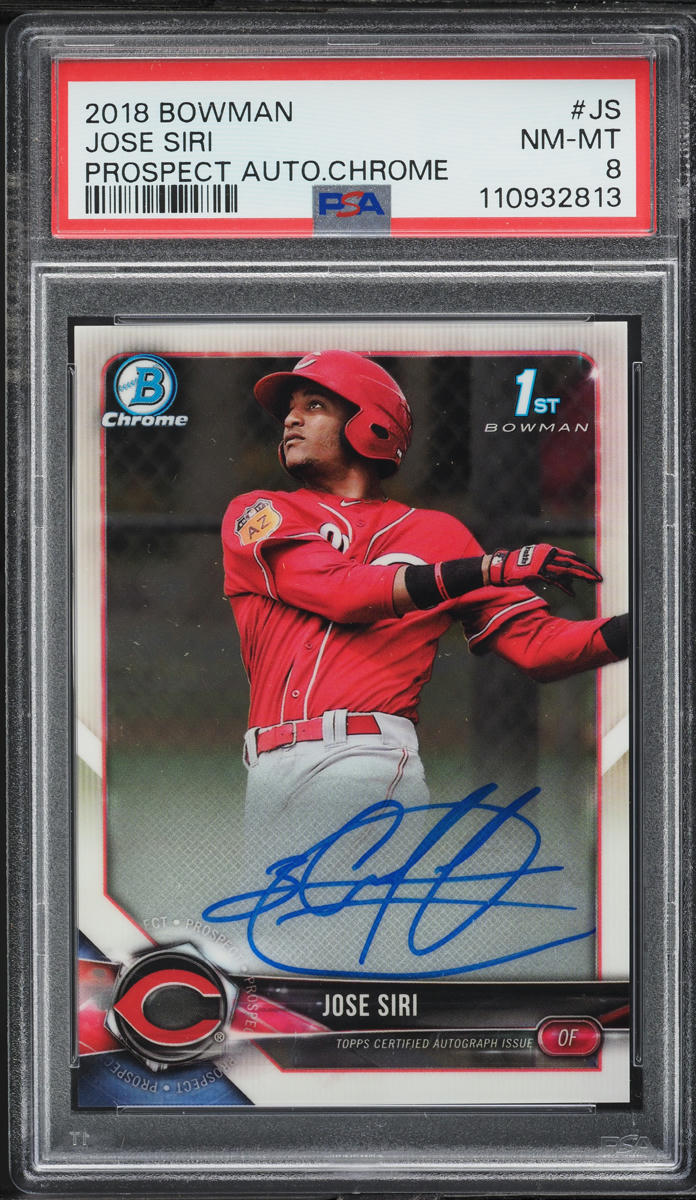 2018 Bowman Chrome Jose Siri PROSPECT AUTO #CPA-JS PSA 8 NM-MT