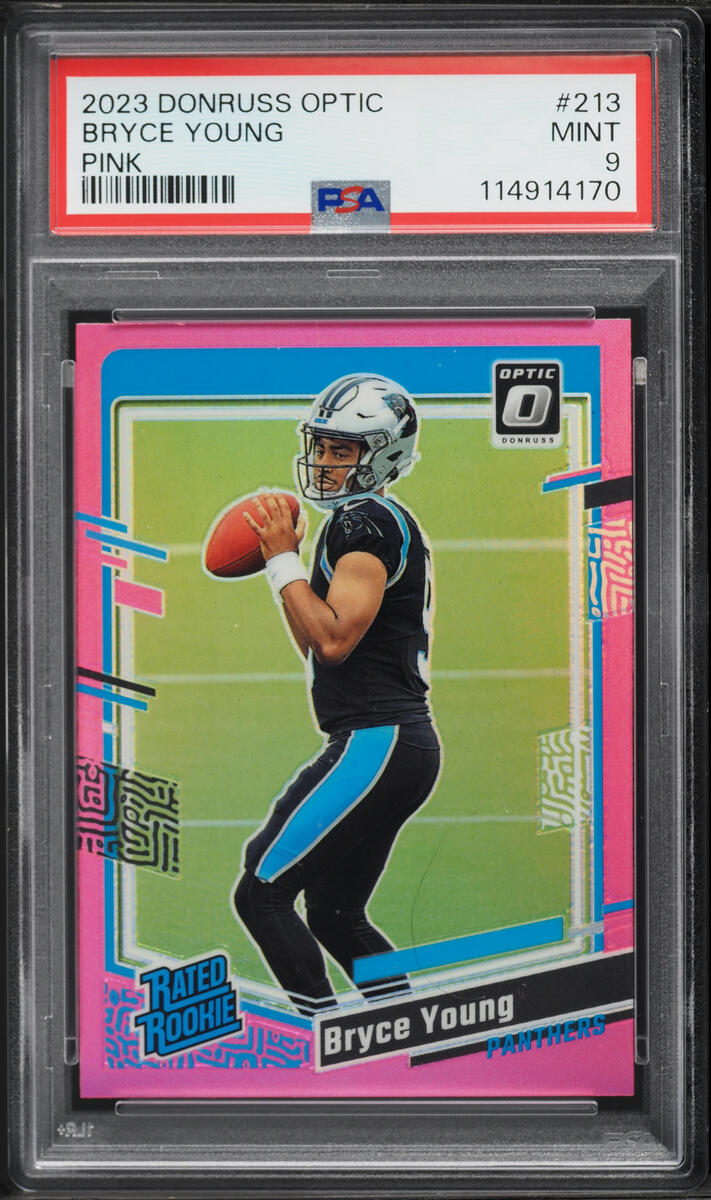 2023 Donruss Optic Pink Prizm Bryce Young ROOKIE #213 PSA 9 MINT