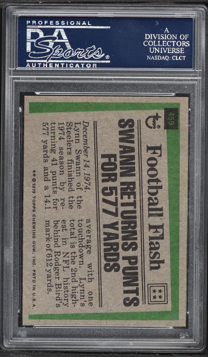 1975 Topps Highlights Lynn Swann ROOKIE #459 PSA 8.5 NM-MT+