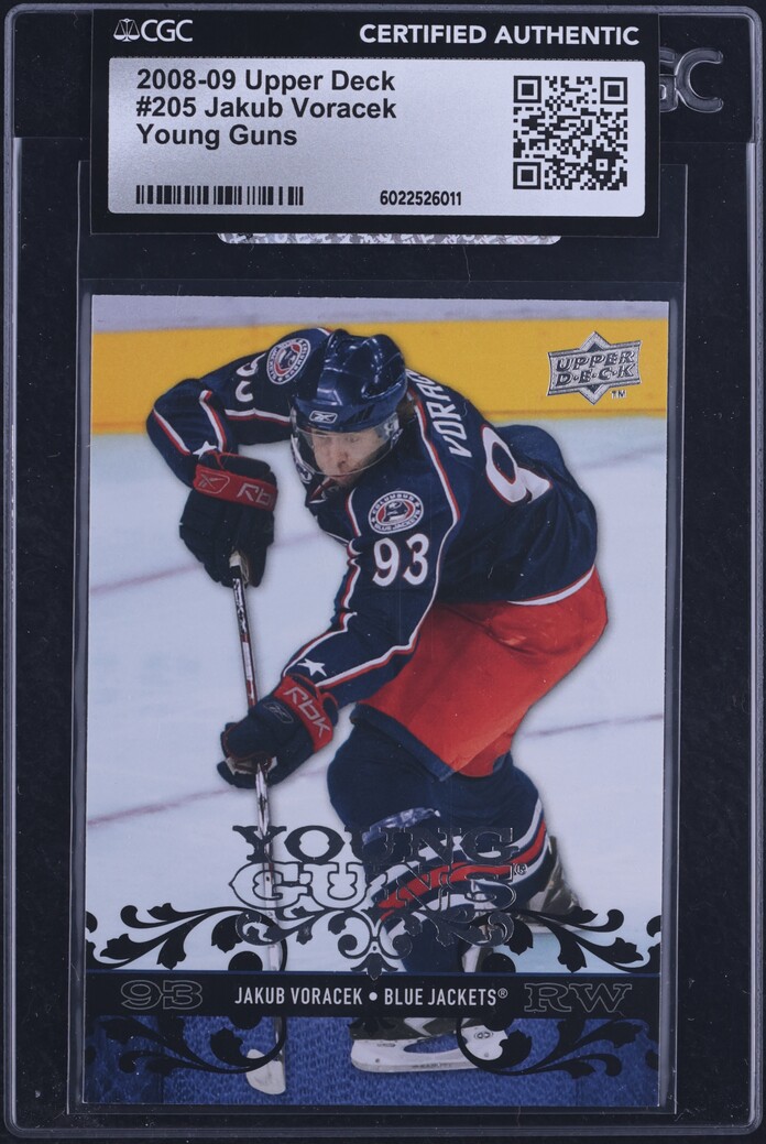 2008 Upper Deck Young Guns Jakub Voracek ROOKIE #205 CGC AUTH