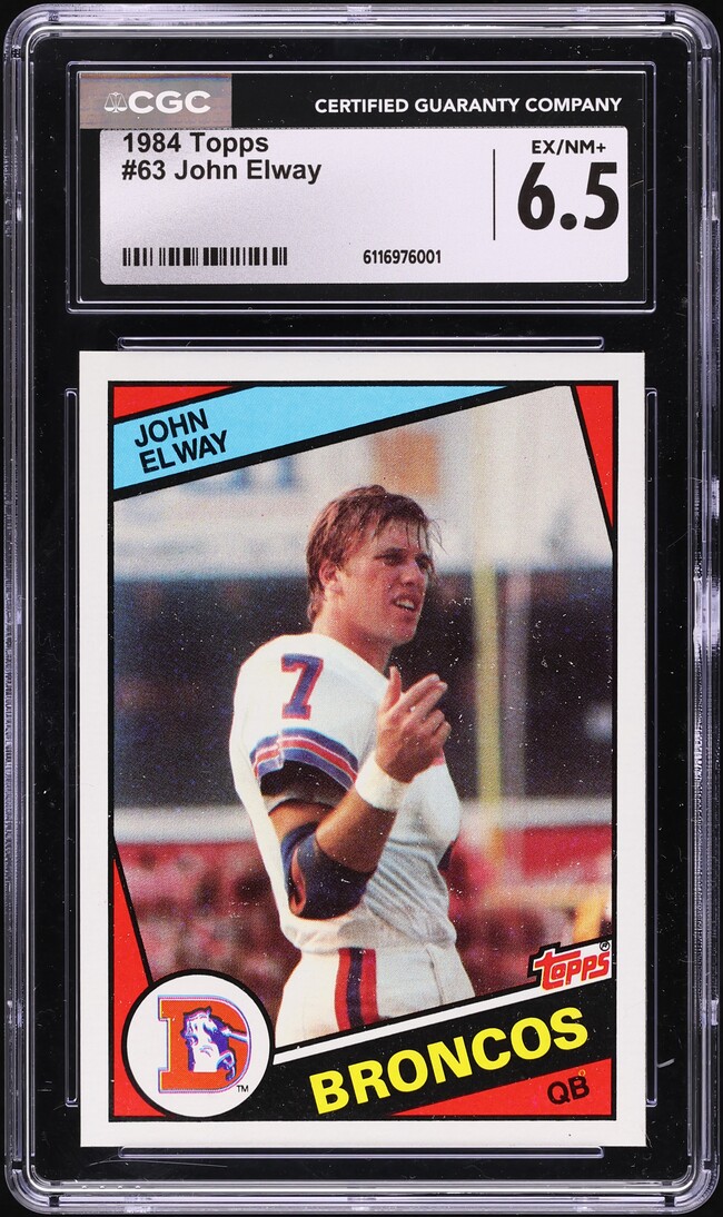1984 Topps Football John Elway ROOKIE #63 CGC 6.5 EXMT+