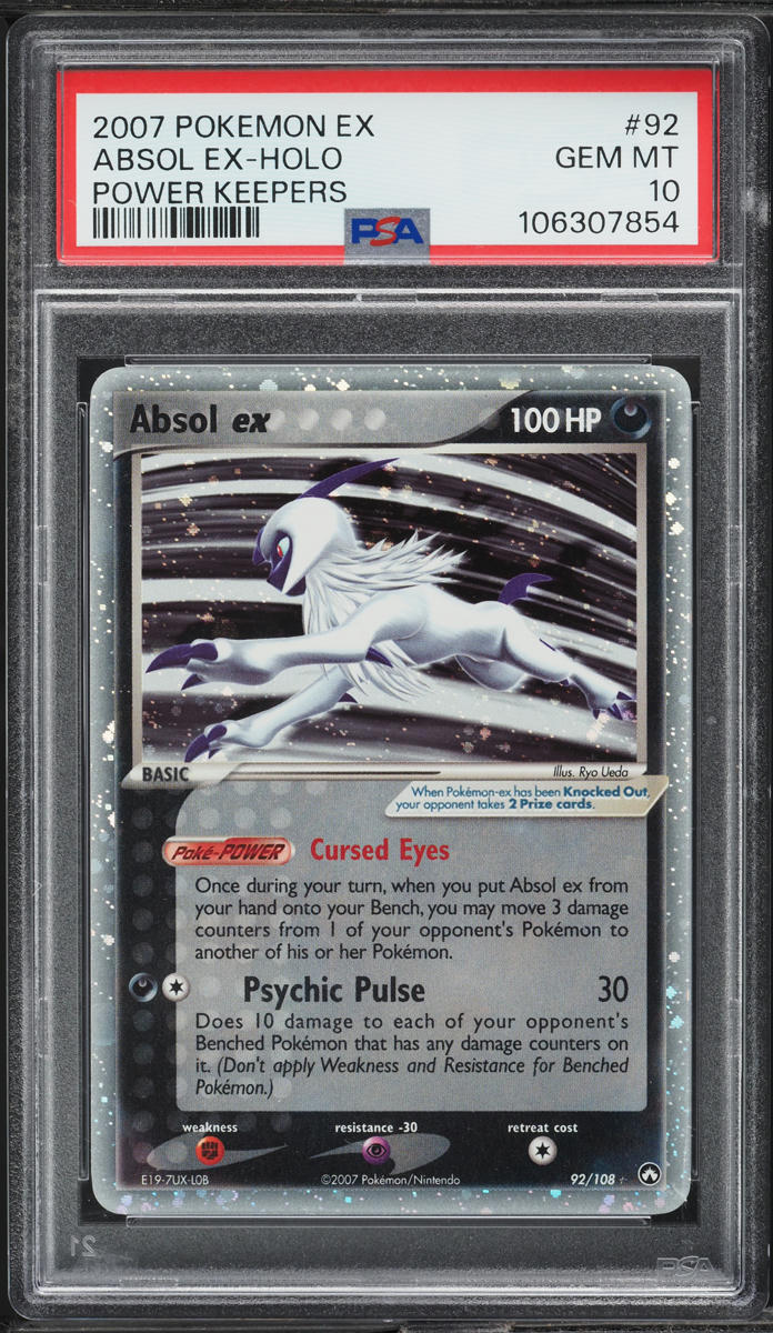 2007 Pokemon EX Power Keepers Holo Absol ex #92 PSA 10 GEM MINT