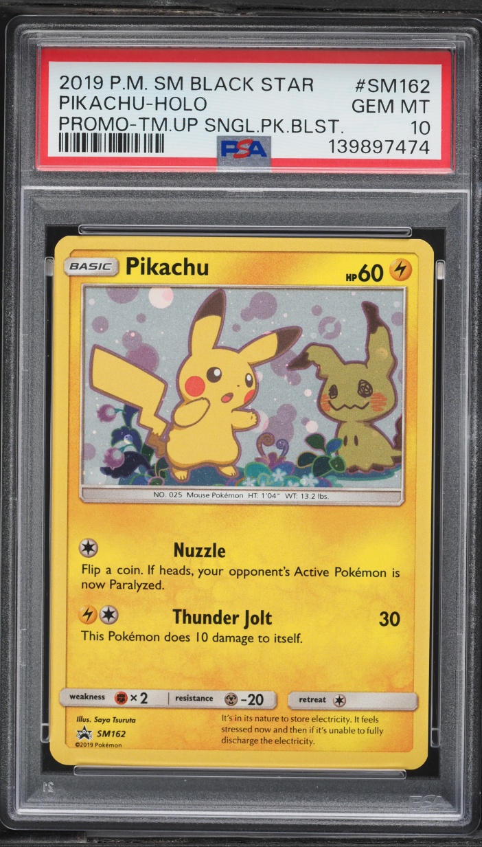 2019 Pokemon Sun & Moon Black Star Promo Team Up Holo Pikachu #SM162 PSA 10 GEM MINT