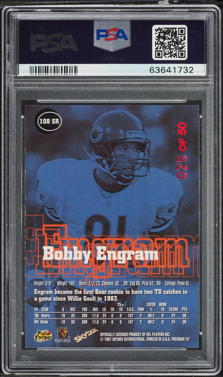 1997 Skybox Premium Rubies Bobby Engram /50 #108SR PSA 8 NM-MT