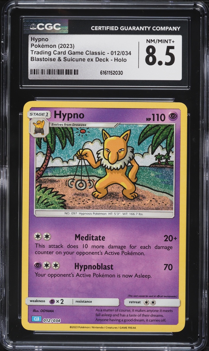 2023 Pokemon SV Classic Blastoise & Suiciune Ex Deck Holo Hypno #12 CGC 8.5 NM-MT+