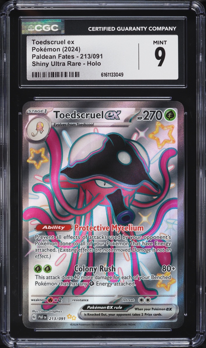 2024 Pokemon Scarlet & Violet Paldean Fates Full Art Toedscruel ex #213 CGC 9 MINT