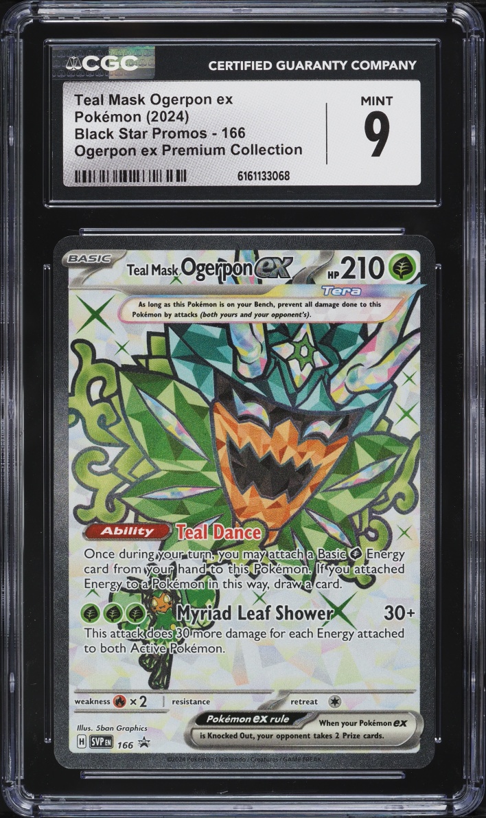 2024 Pokemon Scarlet & Violet Promo Premium Full Art Teal Mask Ogerpon ex #166 CGC 9 MINT