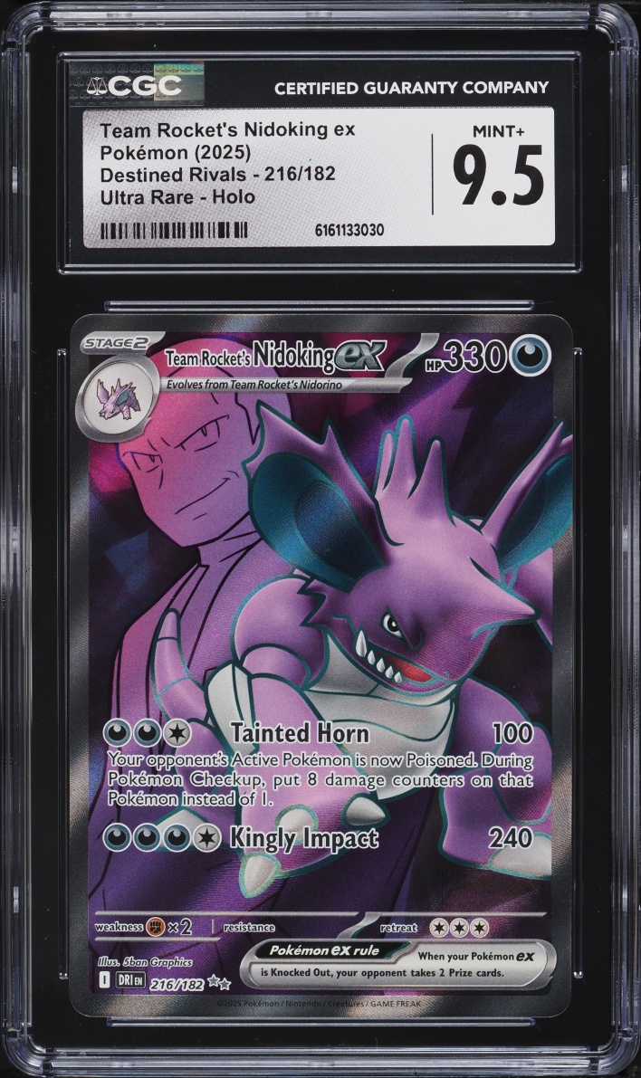 2025 Pokemon Scarlet & Violet Destined Rivals Full Art Team Rocket's Nidoking ex #216 CGC 9.5