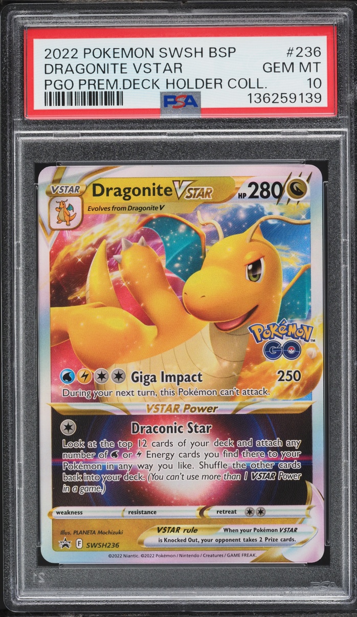 2022 Pokemon Sword & Shield GO Promo Holo Dragonite VSTAR #236 PSA 10 GEM MINT