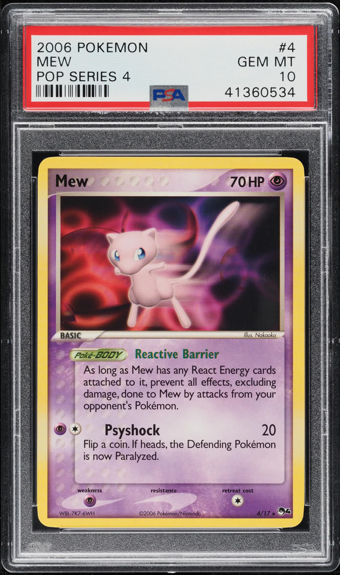2006 Pokemon Pop Series 4 Mew #4 PSA 10 GEM MINT