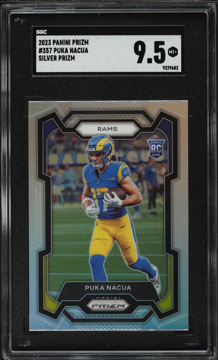 2023 Panini Prizm Silver Puka Nacua ROOKIE #357 SGC 9.5 MINT+