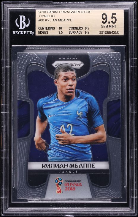 2018 Panini Prizm World Cup Kylian Mbappe ROOKIE #80 BGS 9.5 GEM MINT