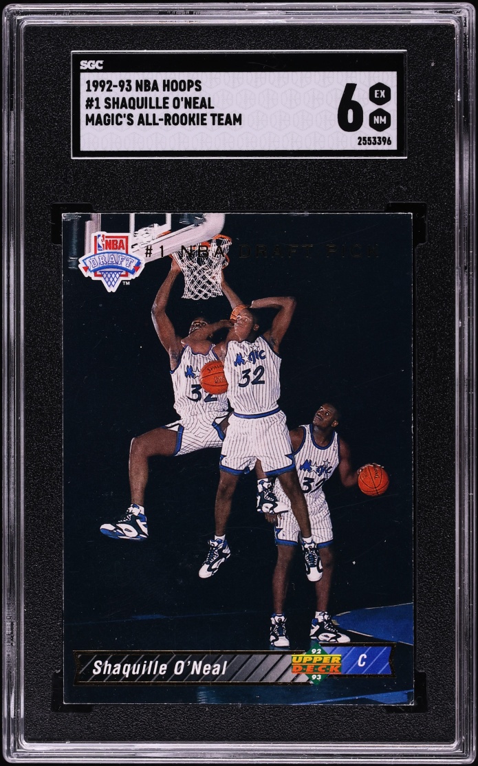 1992 Hoops Magic's All Rookie Team Shaquille O'Neal ROOKIE #1 SGC 6 EXMT