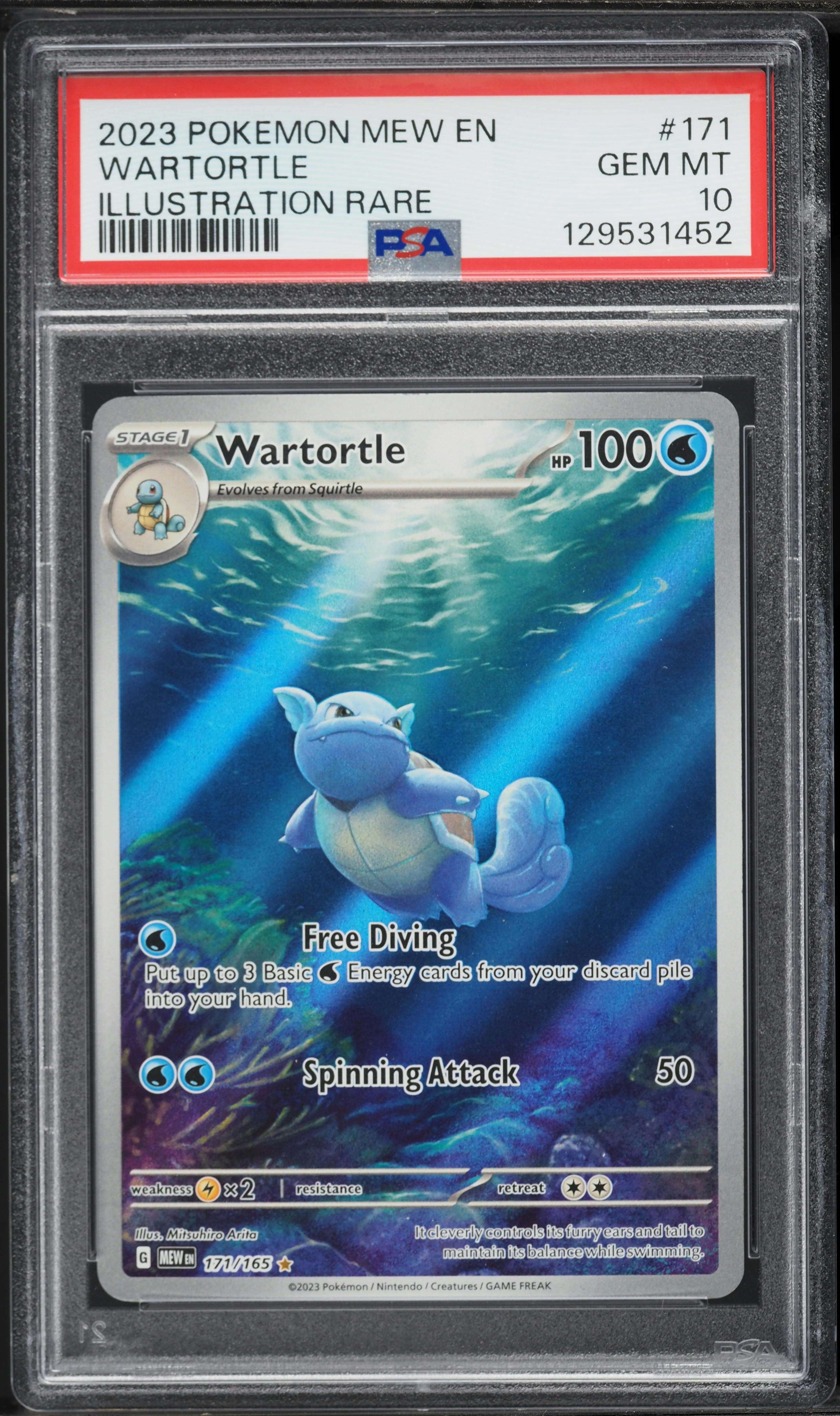 2023 Pokemon Scarlet & Violet 151 IR Wartortle #171 PSA 10 GEM MINT