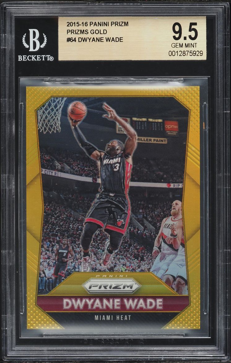 2015 Panini Prizm Gold Dwyane Wade /10 #64 BGS 9.5 GEM MINT - Photo 1