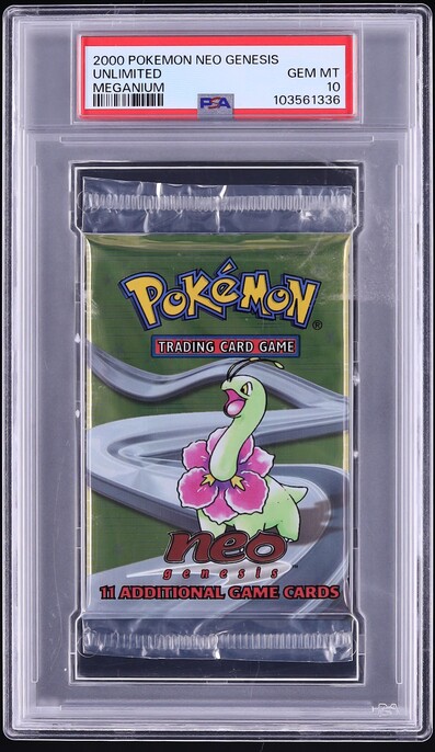 2000 Pokemon Neo Genesis Pack Meganium Unlimited PSA 10 GEM MINT