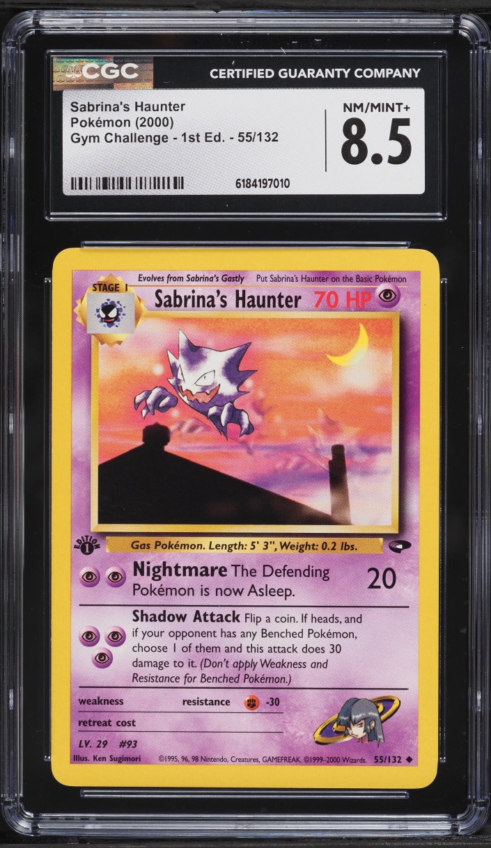 2000 #55 Sabrina'S Haunter CGC 8.5 Pokemon Gym Challenge 1st Edition
