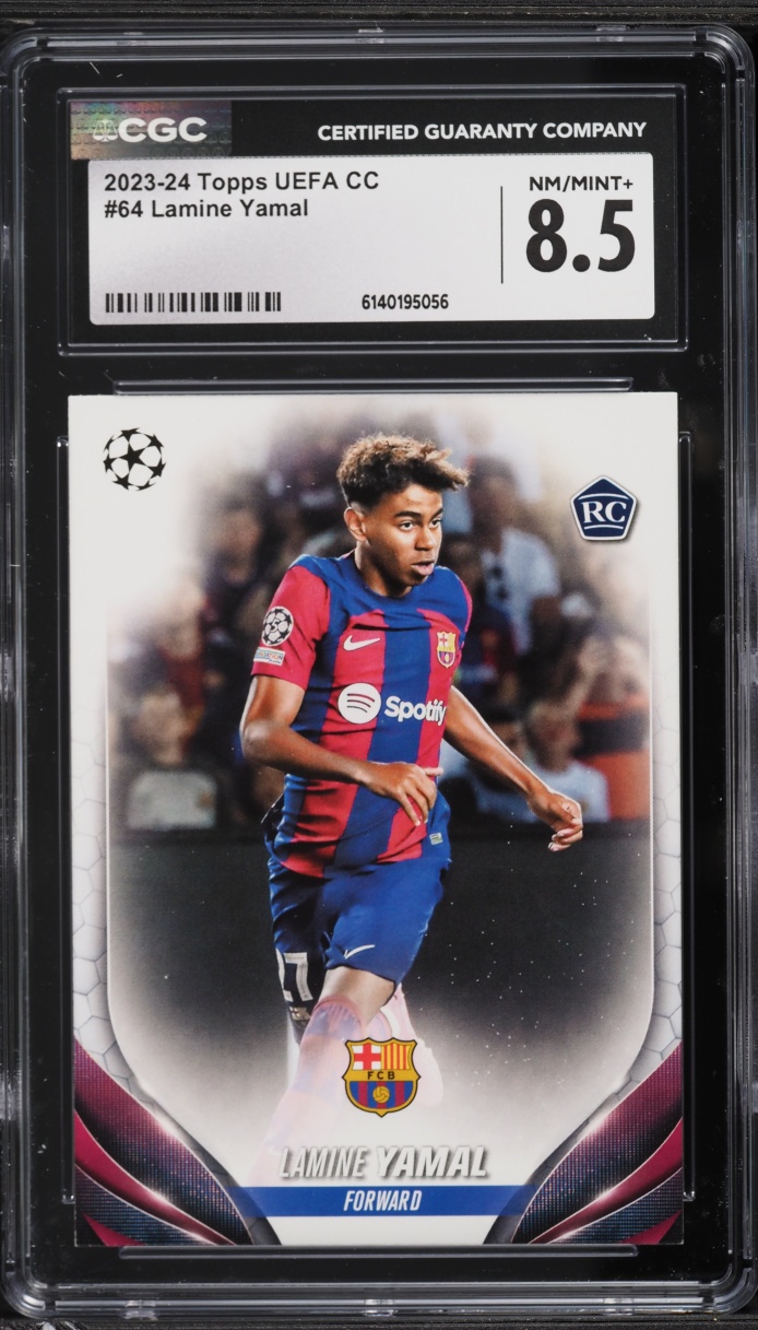 2023 Topps UEFA Club Competitions Lamine Yamal ROOKIE #64 CGC 8.5 NM-MT+