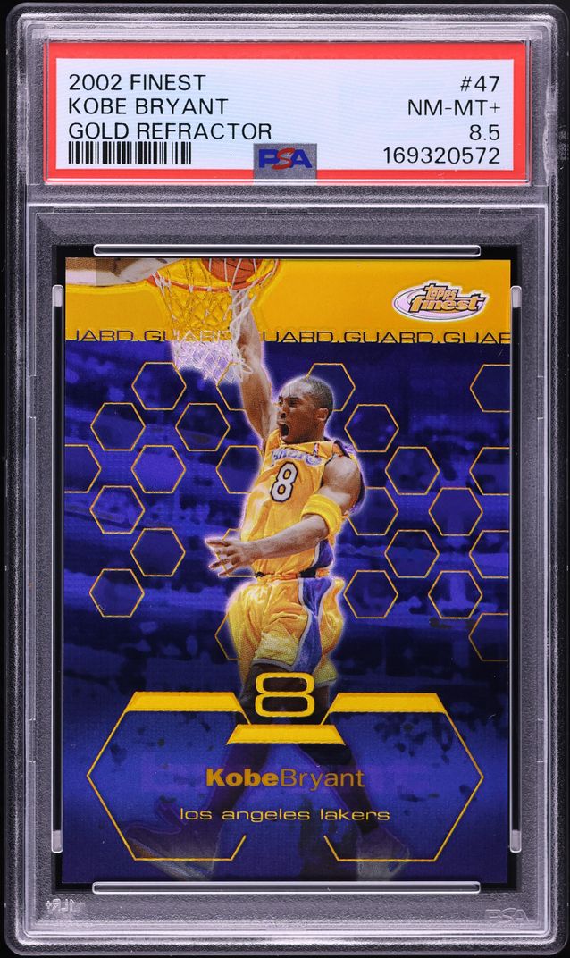 2002 Finest Gold Refractor Kobe Bryant /25 #47 PSA 8.5 NM-MT+