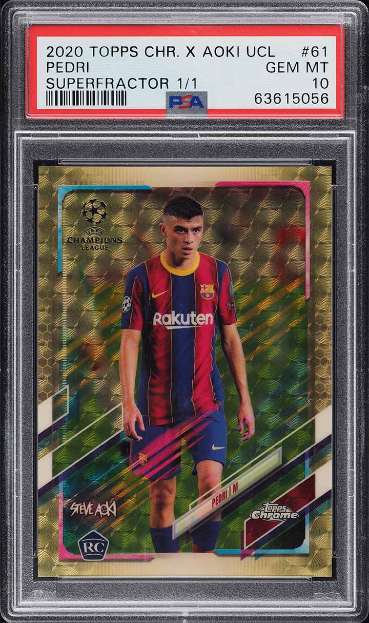 2020 Topps Chrome UEFA X Steve Aoki Superfractor Pedri ROOKIE 1/1 #61 PSA 10 GEM