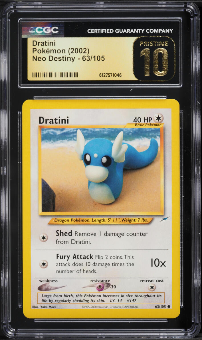 2002 Pokemon Neo Destiny Dratini #63 CGC 10 PRISTINE