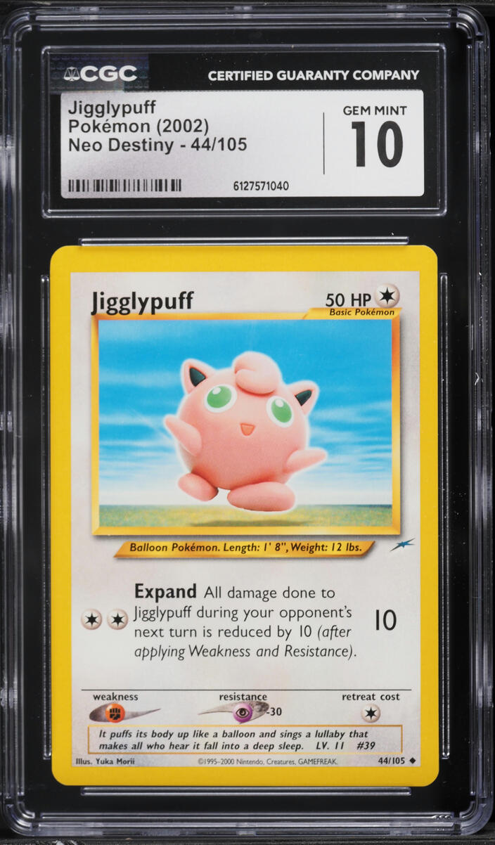 2002 Pokemon Neo Destiny Jigglypuff #44 CGC 10 GEM MINT